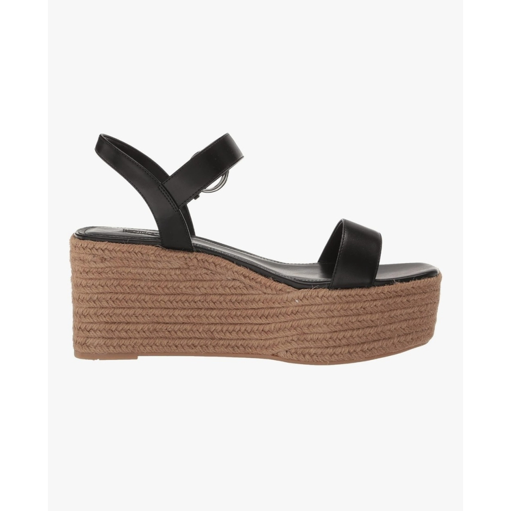 Nine West Women Classic Chunky Strap Dark Espadrille Platform Sandal BLACK 9.5 M - Picture 4 of 14